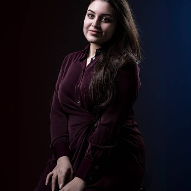 Studio portrait with Rembrandt lighting taught during Hyderabad workshop