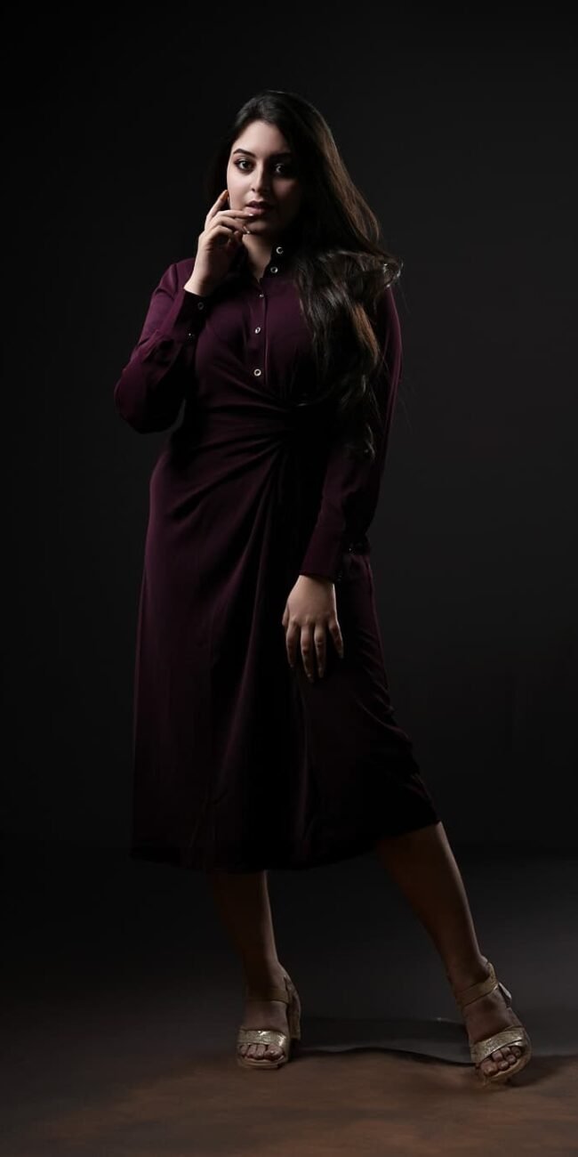 Close-up of model’s face and hair movement