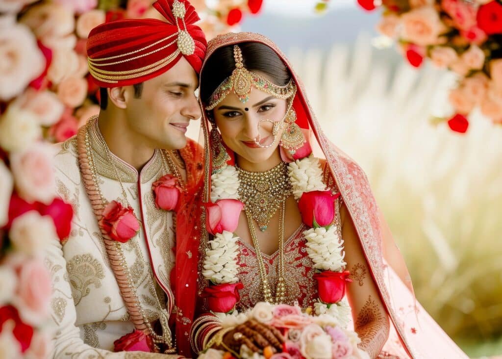A wedding photographer captures a candid moment of a bride and groom.
